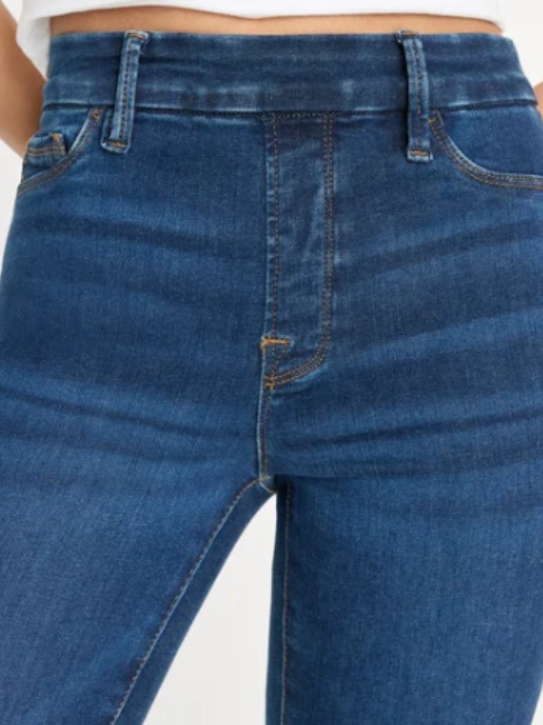 Good American Power Stretch Pull-On Flare Jeans Indigo Medium — image 6 of 8